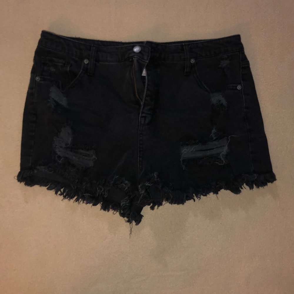 Black Ripped Shorts